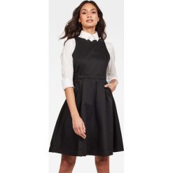G-Star Raw - Sukienka. Brązowe sukienki damskie G-Star RAW, na co dzień, s, bez wzorów, z bawełny, retro, z okrągłym kołnierzem, bez rękawów, mini, rozkloszowane. W wyprzedaży za 449,90 zł.