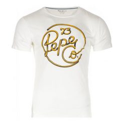 Pepe Jeans T-Shirt Męski Meidinger, Xxl, Biały. Białe t-shirty męskie marki Pepe Jeans, xxl, z bawełny. W wyprzedaży za 111,00 zł.