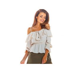 Bluzka B309. Niebieskie bluzki damskie Awama, xl, bez wzorów, z poliesteru, bez kołnierzyka, bez rękawów. Za 139,00 zł.
