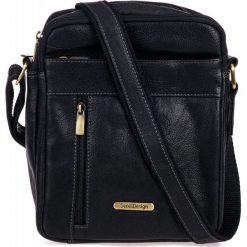 Sendi Design torba crossbody unisex CT-713 czarna. Czarne torebki klasyczne damskie Sendi Design, bez wzorów, bez dodatków. Za 359,00 zł.