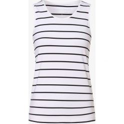 Apriori - Top damski, biały. Białe topy damskie Apriori, xxl, w paski, bez kołnierzyka. Za 109,95 zł.