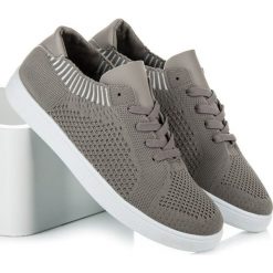 SYDNEE tekstylne trampki damskie szare. Czarne trampki i tenisówki damskie marki Ideal Shoes, bez wzorów, bez zapięcia. Za 99,99 zł.
