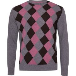 Sweter CONTE OF FLORENCE POLLINO. Niebieskie swetry męskie Conte of Florence, na jesień, m, z aplikacjami, z wełny, klasyczne, z klasycznym kołnierzykiem, bez kaptura. W wyprzedaży za 276,00 zł.