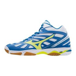 Buty sportowe męskie: Mizuno Buty Męskie WAVE HURRICANE 3 Niebiesko – Białe r. 40,5 (V1GA174544)