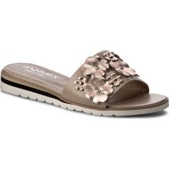 Chodaki damskie: Klapki ANN MEX - 8029 03S+02SRD Beżowy