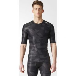 Koszulka adidas TechFit Chill Print Tee M Szaro-Czarna. Szare koszulki męskie termoaktywne Adidas, m, bez wzorów, bez kołnierzyka, bez rękawów, do biegania, techfit (adidas). Za 109,99 zł.