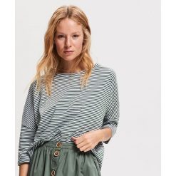 Koszulka w paski - Zielony. Zielone koszulki damskie marki Reserved, s, w paski, bez kołnierzyka, bez rękawów. Za 49,99 zł.