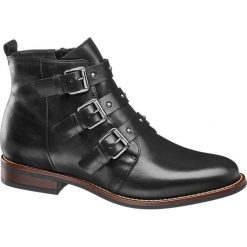 Botki damskie 5th Avenue czarne. Czarne botki damskie na obcasie marki 5th Avenue, z materiału, klasyczne, na klamry. Za 239,90 zł.