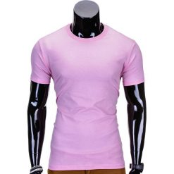 T-SHIRT MĘSKI BEZ NADRUKU S620 - RÓŻOWY. Czerwone t-shirty męskie z nadrukiem marki Inny, m, z klasycznym kołnierzykiem. Za 12,99 zł.