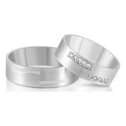 Piękne Obrączki - zestaw Białe Złoto - Grawer GRATIS - złoto białe 585. Białe obrączki damskie W.KRUK, złote. Za 1190,00 zł.
