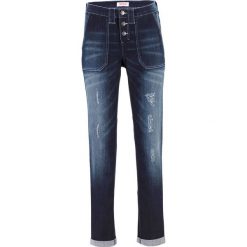 Wygodne dżinsy ze stretchem BOYFRIEND bonprix ciemnoniebieski. Niebieskie jeansy damskie bonprix. Za 99,99 zł.