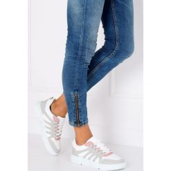 Buty sportowe biało-szare BL150P GREY. Szare buty sportowe damskie obuwie damskie, bez wzorów, z tkaniny, sportowe. Za 66,33 zł.