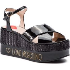 Espadryle LOVE MOSCHINO - JA16198I07JDP000 Nero. Czarne espadryle damskie marki Love Moschino, z aplikacjami, ze skóry ekologicznej, bez obcasa, na obcasie. Za 1199,00 zł.