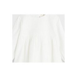 Mango Kids - Sukienka dziecięca Sandra 80-104 cm. Białe sukienki dziewczęce Mango Kids, z haftami, z bawełny, casualowe, z długim rękawem, długie, mini, rozkloszowane. Za 99,90 zł.