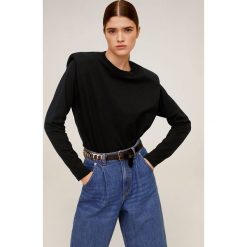 Mango - Longsleeve Pernil. Czarne bluzki damskie Mango, s, bez wzorów, z bawełny, casualowe, z okrągłym kołnierzem. Za 99,99 zł.