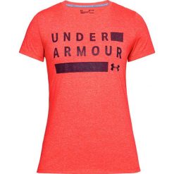 Koszulka w kolorze pomarańczowym. T-shirty damskie marki Under Armour, xs, z nadrukiem, z materiału, z okrągłym kołnierzem. W wyprzedaży za 69,95 zł.