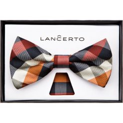 Mucha Mixkolor w Kratę. Muszki męskie LANCERTO, z dzianiny, eleganckie. W wyprzedaży za 49,90 zł.