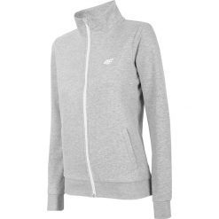 Bluza damska BLD005 - chłodny jasny szary melanż. Szare bluzy damskie 4f, bez wzorów, z dzianiny, bez rękawów, bez kaptura. Za 119,99 zł.