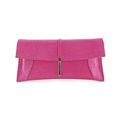 Kopertówki damskie: Skórzana kopertówka w kolorze różowym – (S)30 x (W)16 x (G)5 cm