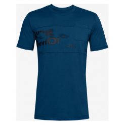 Under Armour Pocket Koszulka Niebieski. Niebieskie podkoszulki męskie Under Armour, s, z nadrukiem, z bawełny, bez kołnierzyka, krótkie. Za 137,95 zł.