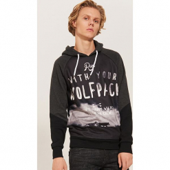 Bluza z wilkami - Szary. Szare bluzy męskie rozpinane House, l. Za 119,99 zł.