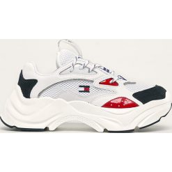 Tommy Jeans - Buty Chunky. Białe buty sportowe damskie Tommy Jeans, bez wzorów, z jeansu, sportowe. W wyprzedaży za 399,90 zł.