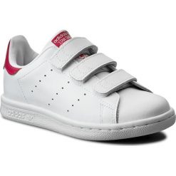 Buty adidas - Stan Smith Cf C B32706 Ftwwht/Ftwwht/Bopink. Białe półbuty dziewczęce Adidas, bez wzorów, ze skóry ekologicznej, na rzepy, adidas stan smith. W wyprzedaży za 169,00 zł.