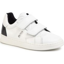 Sneakersy BOSS - J29215 White 10B. Białe trampki chłopięce Boss, bez wzorów, ze skóry ekologicznej, na rzepy. W wyprzedaży za 279,00 zł.