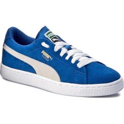 Sneakersy PUMA - Suede Jr 355110 02 Snorkel Blue/White. Niebieskie półbuty damskie Puma, na co dzień, bez wzorów, ze skóry, bez obcasa, bez zapięcia. W wyprzedaży za 129,99 zł.
