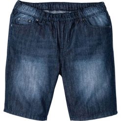Bermudy dżinsowe z gumką w talii Regular Fit bonprix ciemnoniebieski "stone". Niebieskie jeansy męskie bonprix, m, bez wzorów. Za 54,99 zł.