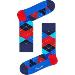 Happy Socks - Skarpety Argyle. Niebieskie skarpetki męskie Happy Socks, bez wzorów, z elastanu. Za 39,90 zł.