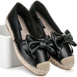 Espadryle damskie: Espadryle na platformie z kokardą czarne DENISE