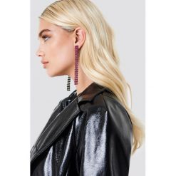 Kolczyki damskie: NA-KD Accessories Kolorowe wiszące kolczyki ze strassem – Pink