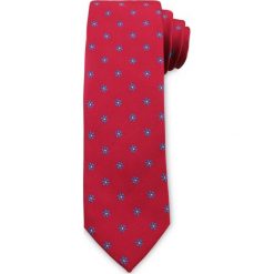 Męski Krawat Chattier - Czerwony, Drobne Kwiatki KRCH1034. Czerwone krawaty męskie Chattier, w kwiaty, z tkaniny, eleganckie. Za 39,00 zł.