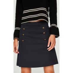 Tommy Hilfiger - Spódnica Hemily. Niebieskie spódniczki marki TOMMY HILFIGER, z elastanu, mini. W wyprzedaży za 399,90 zł.