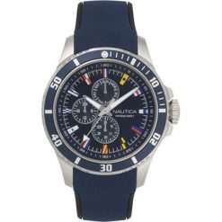 Nautica - Zegarek Napfrb. Niebieskie zegarki męskie marki Nautica, metalowe. Za 629,90 zł.