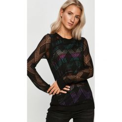 Desigual - Sweter. Czarne swetry damskie Desigual, s, bez wzorów, z elastanu, z długim rękawem, długie, bez kaptura. Za 419,90 zł.