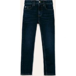 Calvin Klein Jeans - Jeansy dziecięce 128-176 cm. Niebieskie spodnie chłopięce Calvin Klein Jeans, bez wzorów, z elastanu. Za 269,90 zł.