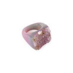 InspiRING Druza Agatu Szaro-Różowa rozmiar 16. Różowe pierścionki damskie Brazi druse jewelry, z agatem. Za 270,00 zł.