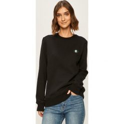 Volcom - Bluza. Czarne bluzy damskie Volcom, s, z aplikacjami, z bawełny, bez rękawów, bez kaptura. W wyprzedaży za 179,90 zł.