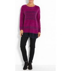 Sweter w kolorze różowym. Różowe swetry damskie Jacqueline Riu, bez wzorów, ze splotem, klasyczne, bez rękawów, bez kaptura. W wyprzedaży za 67,95 zł.