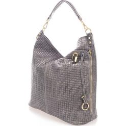 Torebki klasyczne damskie: Skórzana torebka w kolorze szarym – 47 x 38 x 16 cm