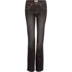 Dżinsy ze stretchem "Wyszczuplające sylwetkę" STRAIGHT, bestsellery bonprix czarny. Czarne jeansy damskie bonprix, z podwyższonym stanem. Za 119,99 zł.