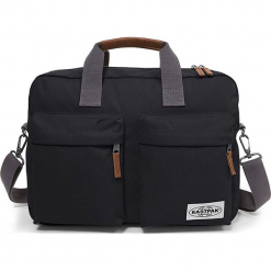 Torba "Tomec" w kolorze antracytowym na laptopa - 39 x 28 x 12 cm. Szare torby na laptopa marki Eastpak, w paski, z materiału. W wyprzedaży za 152,95 zł.