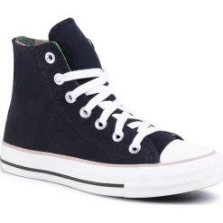 Trampki CONVERSE - Ctas Hi 167179C Black/Khaki/White. Czarne półbuty damskie Converse, bez wzorów, z gumy, bez zapięcia. W wyprzedaży za 219,00 zł.