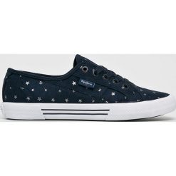 Pepe Jeans - Tenisówki. Niebieskie trampki i tenisówki damskie marki Pepe Jeans, z jeansu, na sznurówki. W wyprzedaży za 179,90 zł.