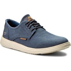 Półbuty SKECHERS - Borges 64629/NVY Navy. Niebieskie półbuty męskie Skechers, na co dzień, bez wzorów, z tworzywa sztucznego, bez zapięcia. W wyprzedaży za 239,00 zł.