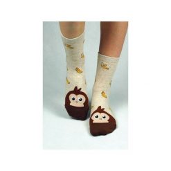 Skarpetki z małpą w banany. Szare skarpetki damskie marki Candysox.pl. Za 30,00 zł.