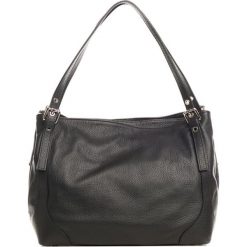 Shopper bag damskie: Skórzana torebka w kolorze czarnym – 40 x 28 x 16 cm