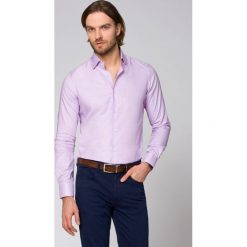 Koszula w Kratę Sindy. Fioletowe koszule męskie LANCERTO, m, w kratkę, z bawełny, eleganckie, bez kołnierzyka, bez rękawów. W wyprzedaży za 149,90 zł.